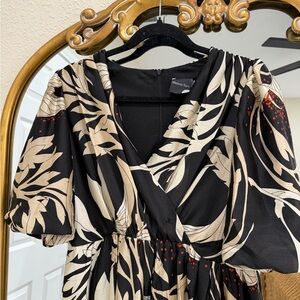 Black and Cream Floral Dress